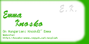 emma knosko business card